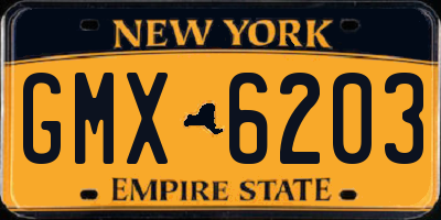 NY license plate GMX6203