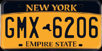 NY license plate GMX6206