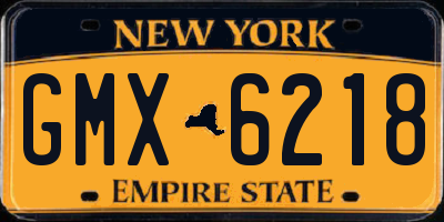 NY license plate GMX6218
