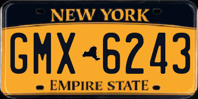 NY license plate GMX6243