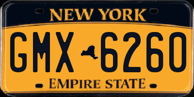 NY license plate GMX6260