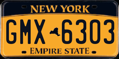 NY license plate GMX6303