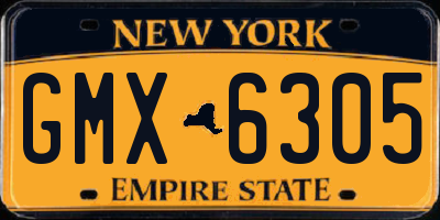 NY license plate GMX6305