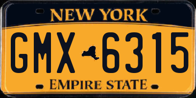 NY license plate GMX6315