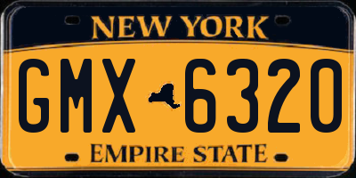 NY license plate GMX6320