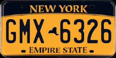 NY license plate GMX6326
