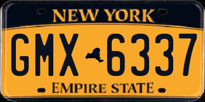 NY license plate GMX6337