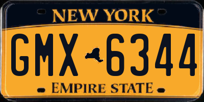 NY license plate GMX6344