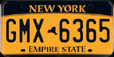 NY license plate GMX6365