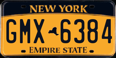 NY license plate GMX6384