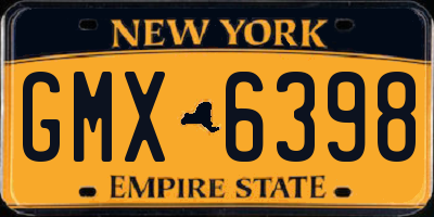 NY license plate GMX6398