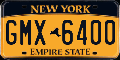 NY license plate GMX6400