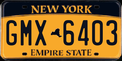 NY license plate GMX6403