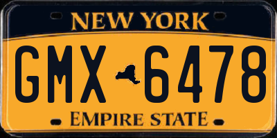 NY license plate GMX6478
