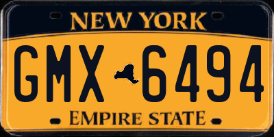 NY license plate GMX6494