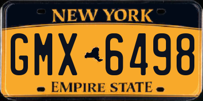 NY license plate GMX6498