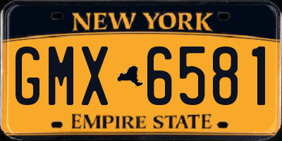 NY license plate GMX6581