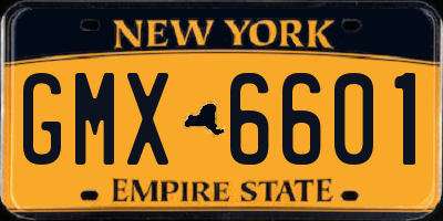 NY license plate GMX6601