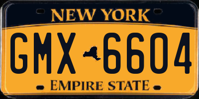 NY license plate GMX6604