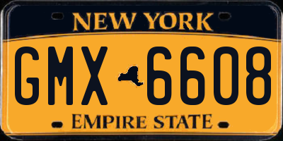 NY license plate GMX6608