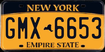 NY license plate GMX6653