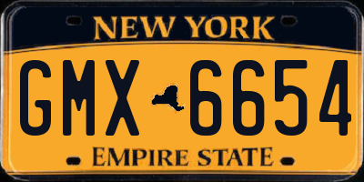 NY license plate GMX6654