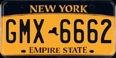 NY license plate GMX6662