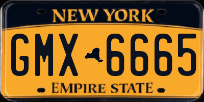 NY license plate GMX6665