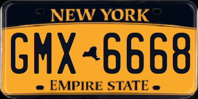 NY license plate GMX6668