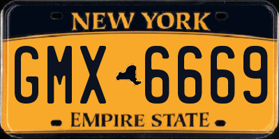 NY license plate GMX6669