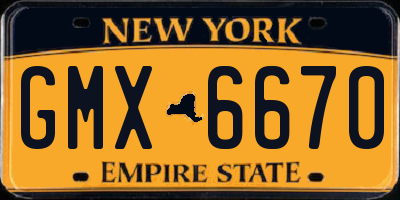 NY license plate GMX6670