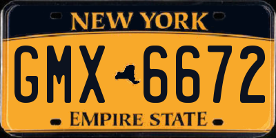 NY license plate GMX6672