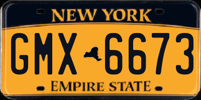 NY license plate GMX6673