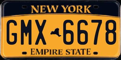 NY license plate GMX6678