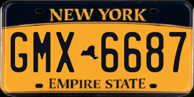 NY license plate GMX6687