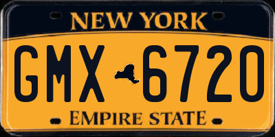 NY license plate GMX6720