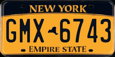 NY license plate GMX6743