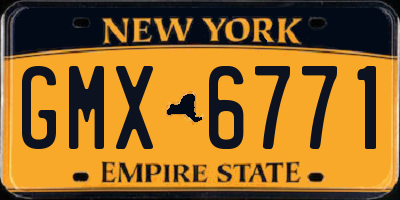 NY license plate GMX6771