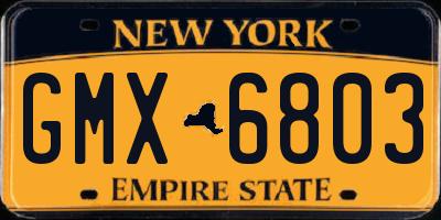 NY license plate GMX6803