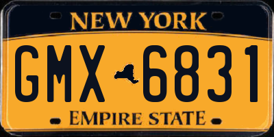 NY license plate GMX6831