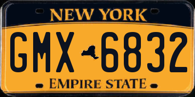 NY license plate GMX6832