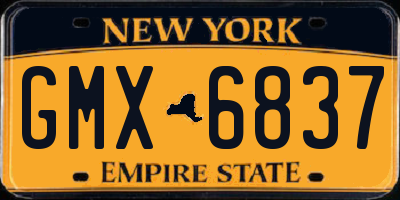 NY license plate GMX6837