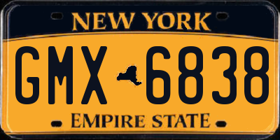 NY license plate GMX6838