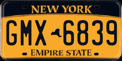 NY license plate GMX6839