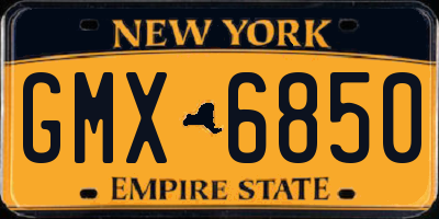 NY license plate GMX6850