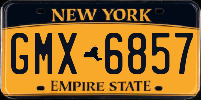 NY license plate GMX6857