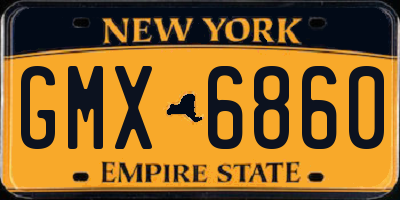 NY license plate GMX6860