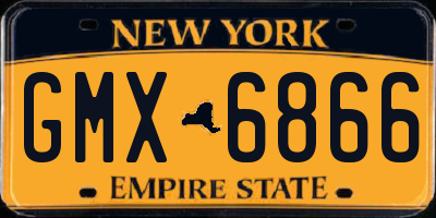 NY license plate GMX6866