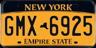 NY license plate GMX6925