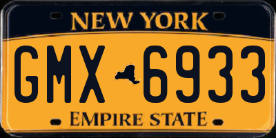 NY license plate GMX6933